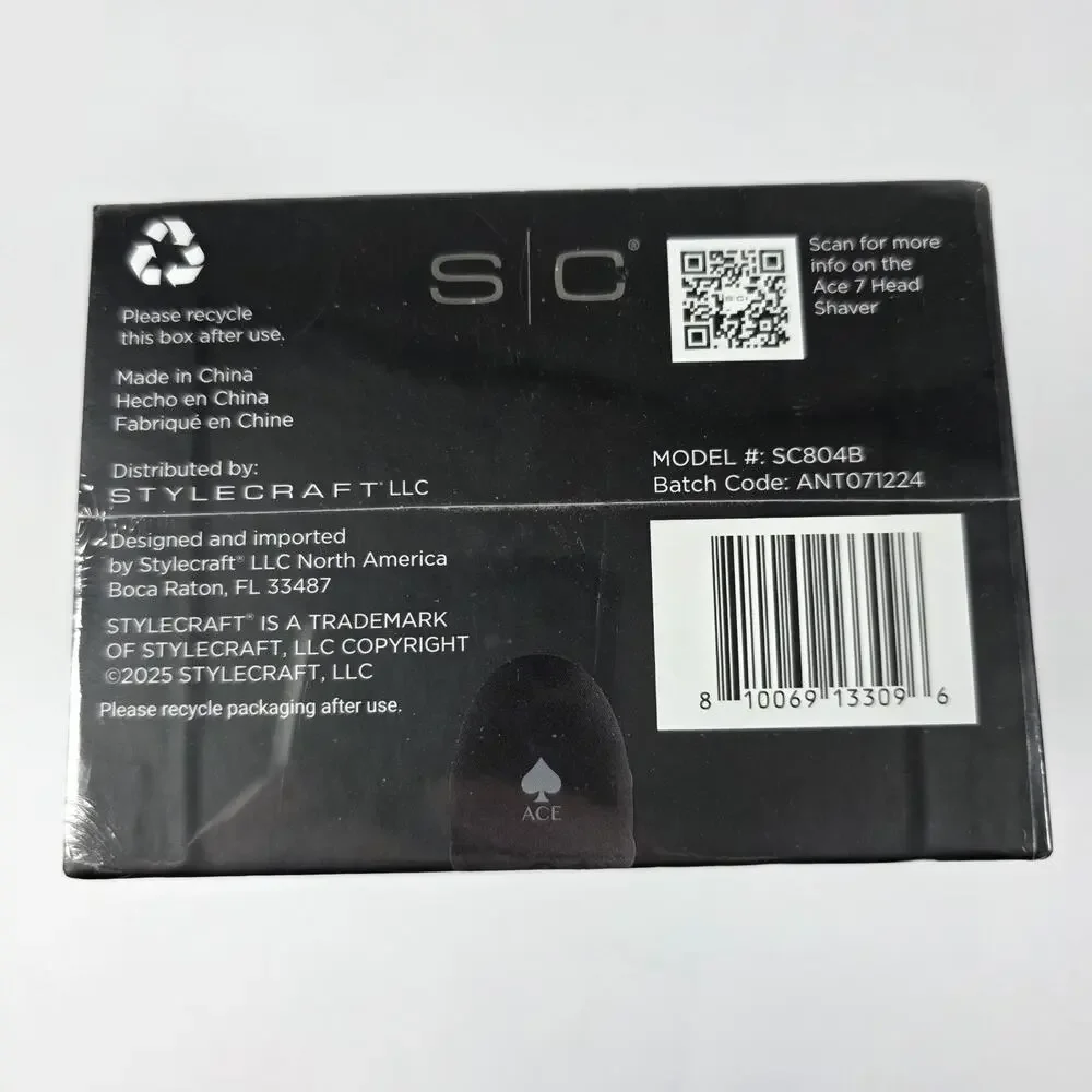 STYLECRAFT Ace 7X Foil Rotary Bald Head Shaver USB-C Charging Cordless Sealed